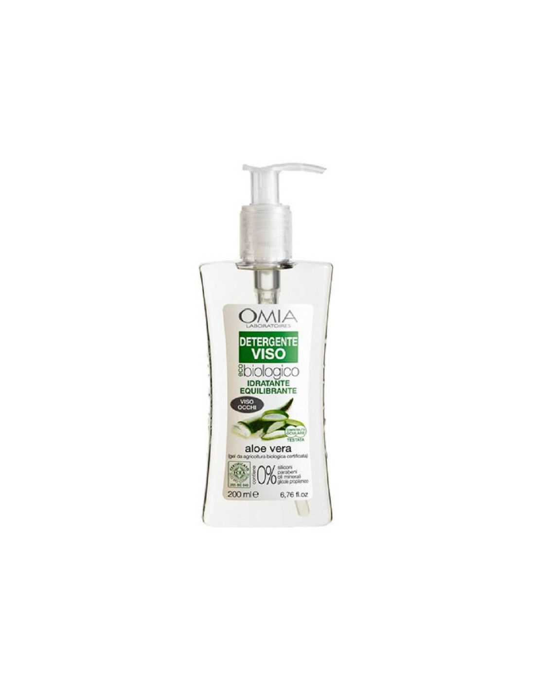 Omia Ecobiovisage Detergente Viso Aloe Vera 200Ml - Idratante Testato