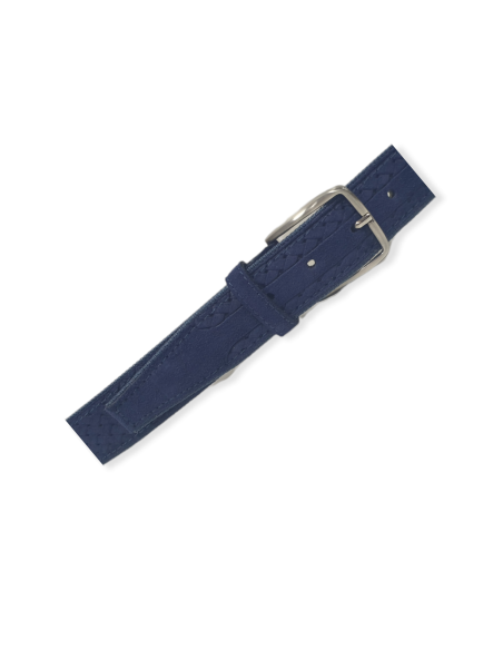 Regina Schrecker Cintura uomo tela Blu camoscio Blu artigianale RS0935
