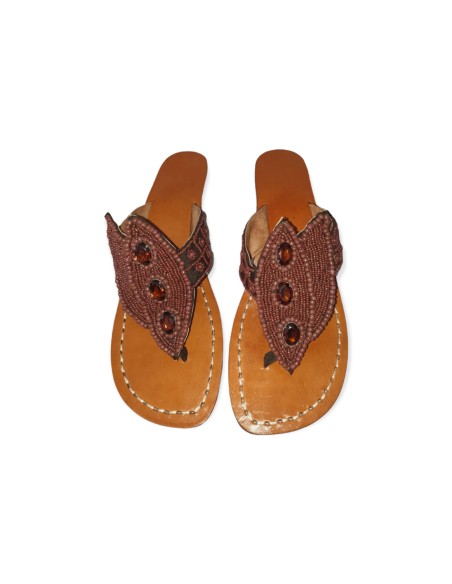 Sandalo Infradito con tacco moda Positano Artigianali Tg. 36 colore Marrone  POS36M