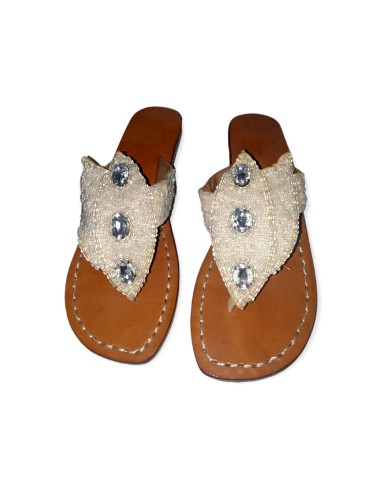Sandalo Infradito con tacco moda Positano Artigianali Tg. 39 colore Bianco  POS39B
