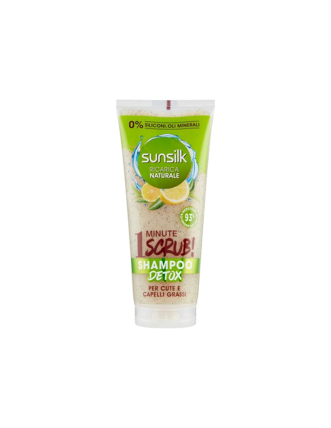 Sunsilk Ricarica Naturale 1 Minute Scrub! Shampoo Detox per Cute e Capelli  Grassi 200 ml