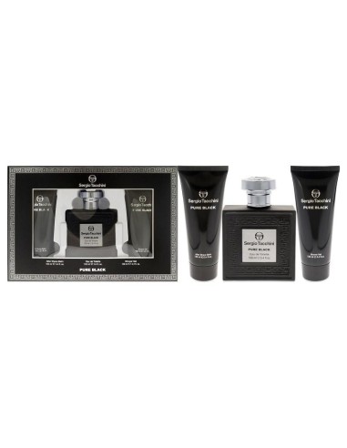Sergio Tacchini Pure Black Edt 100Ml+After Shave 100Ml+Shower Gel 100Ml