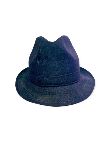 Cappello classico a tesa corta da uomo di Lana colore Blu. Made in Italy