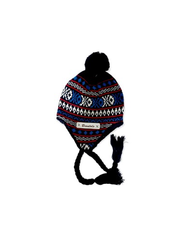 Cappello Peruviano con Pon pon Sette Nani BRONTOLO invernale Bambino Nero  Multicolore