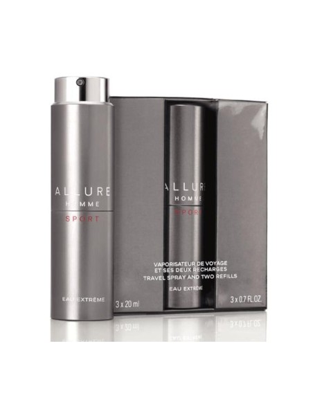 Chanel Allure Homme Sport Eau Extrême Edt Refillable 20 Ml + Edt Refill 2 X 20 Ml