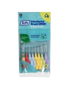 Tepe Extra Soft Interdental Brushes 1-6 Mix 8 Pcs