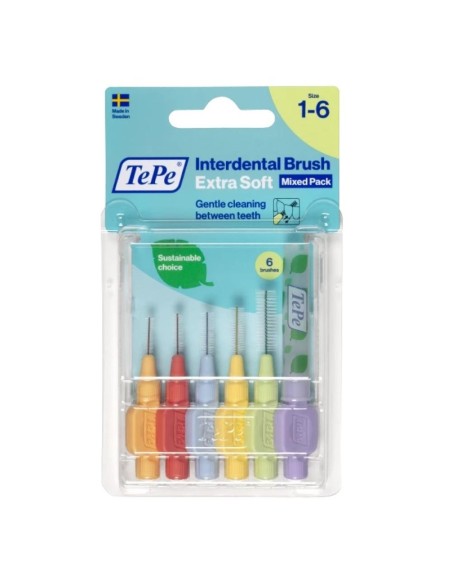 Tepe Extra Soft Interdental Brushes 1-6 Mix 6 Pcs