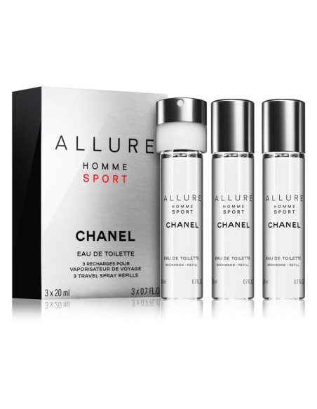 Chanel Allure Homme Sport Edt Refill 2 X 20 Ml + Edt Refill With Spray 20 Ml