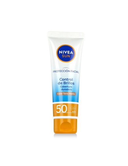 Nivea Sun UV Face Shine Control Cream SPF 50 (01 Medium) 50 ml
