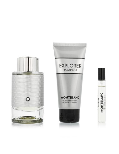 Montblanc Explorer Platinum EDP 100 ml + EDP MINI 7.5 ml + SG for Body & Hair 100 ml (heren)
