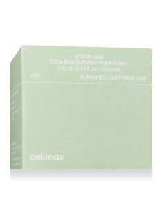 Celimax Ji Woo Gae Cica BHA Blemish Toner Pad 60 stuks