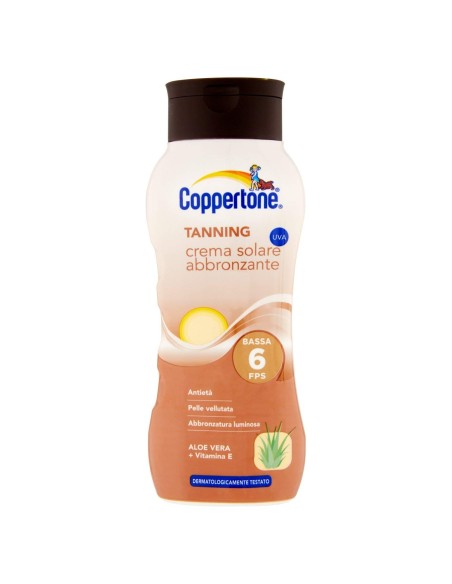 Coppertone Tanning Crema Solare Abbronzante Bassa FPS 6 200 ml