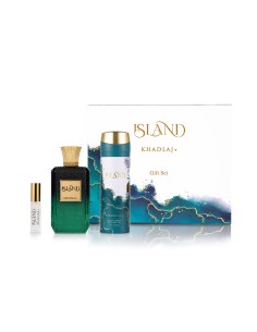 Khadlaj Island Extrait de Parfum 100 ml + Deodorante Spray 200 ml + Extrait de Parfum MINI 8 ml (unisex)