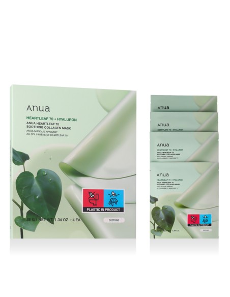 Anua Heartleaf 70+ Hyaluron Soothing Collagen Mask 4 x 38 g