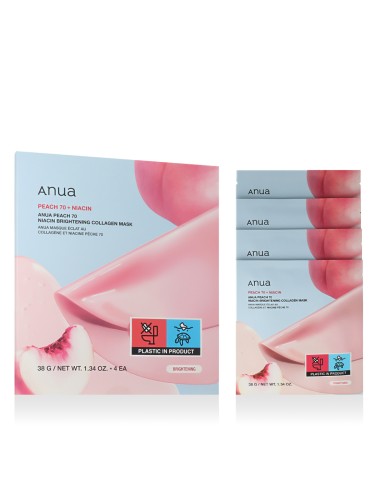 Anua Peach 70+ Niacin Brightening Collagen Mask 4 x 38 g