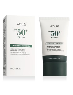 Anua - Heartleaf Silky Moisture Sun Cream SPF50+/PA++++ - Moisturizing Face Cream with Filter - 50m
