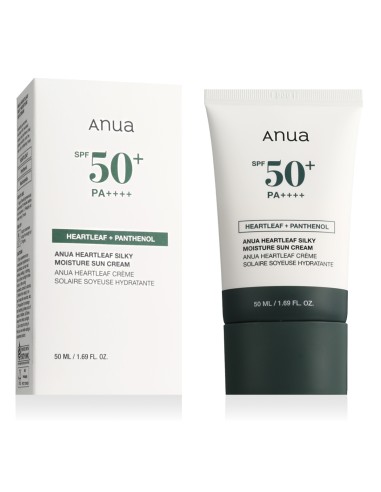 Anua - Heartleaf Silky Moisture Sun Cream SPF50+/PA++++ - Moisturizing Face Cream with Filter - 50m