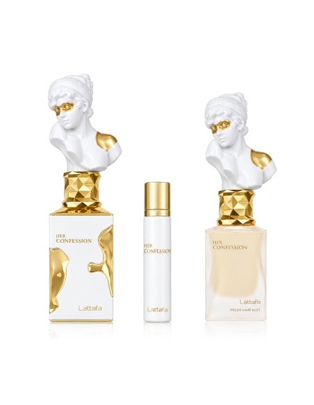 Lattafa Her Confession EDP 100 ml + EDP MINI 12 ml + Hair Mist 50 ml (damen)