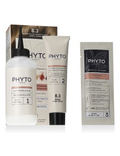 Phyto Hair Color Coloration Kit (8.3 Light Golden Blonde) 1 pc